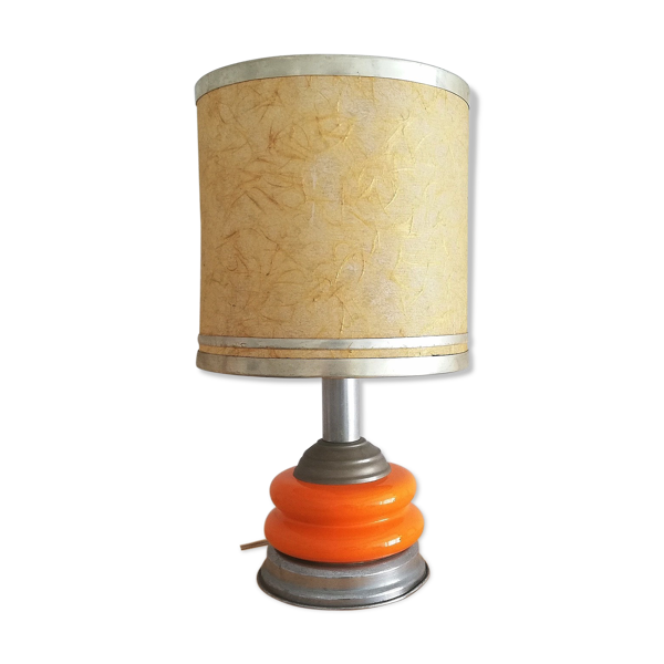 Hollywood Regency Large Orange Table Lamp With Lampshade Vintage Selency Hollywood Regency Large Orange Table, Hollywood Regency Lamp Shade