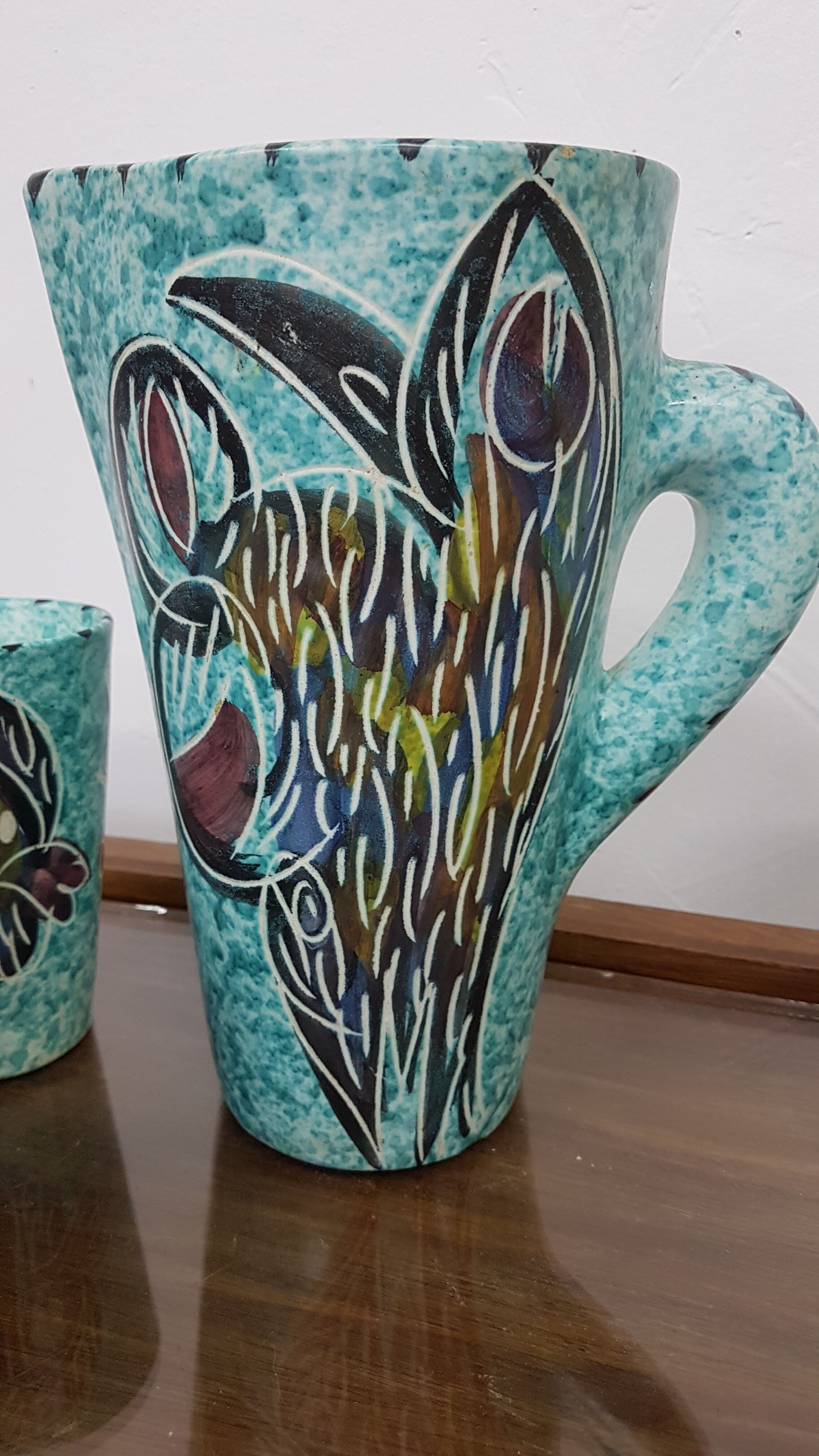 Orangeade set signed Borty, Vallauris, 50's