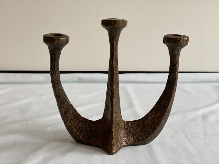 Bougeoir brutaliste danois bronze