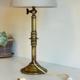 Solid brass lamp and vintage fabric