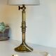 Solid brass lamp and vintage fabric