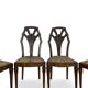 Ensemble de 6 chaises de salle à manger en noyer sculpté Art Déco, années 1920/1930