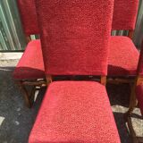 Vintage Louis XIII style chairs sheep bones in beech and velvet.