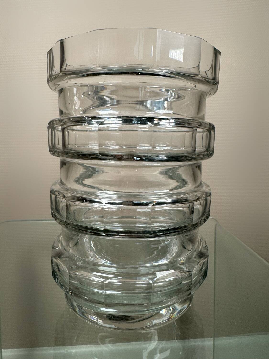 Val Saint Lambert Art Deco crystal vase