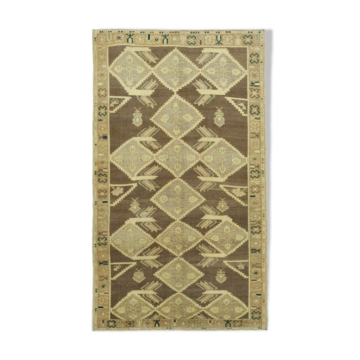1970s handwoven contemporary anatolian beige rug 149 cm x 255 cm
