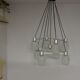 1970s glass and chrome chandelier