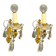 Brass Crystal Sconces Set of 2 1950’s