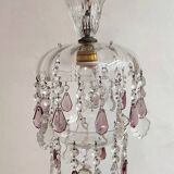 Lámpara de techo de cristales. Francia, 1950s.