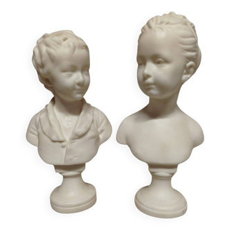 Alabaster busts by Jean Antoine Houdon