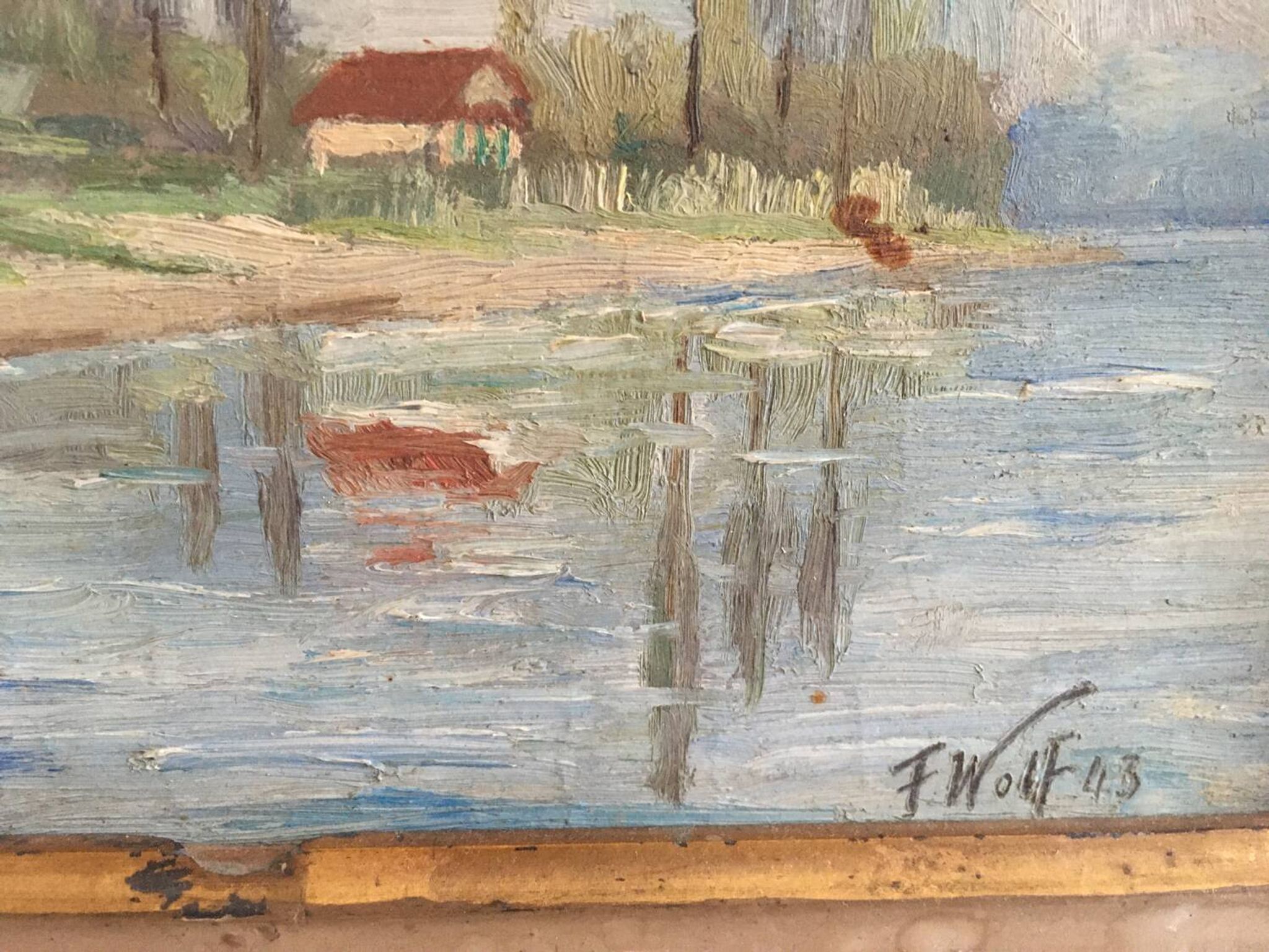 Old painting Riverside.