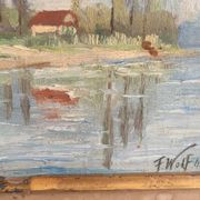 Old painting Riverside.