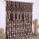 Brown Beni Ourain Rug 183 x 246 cm, Handmade Berber Wool Rug, Vintage Style