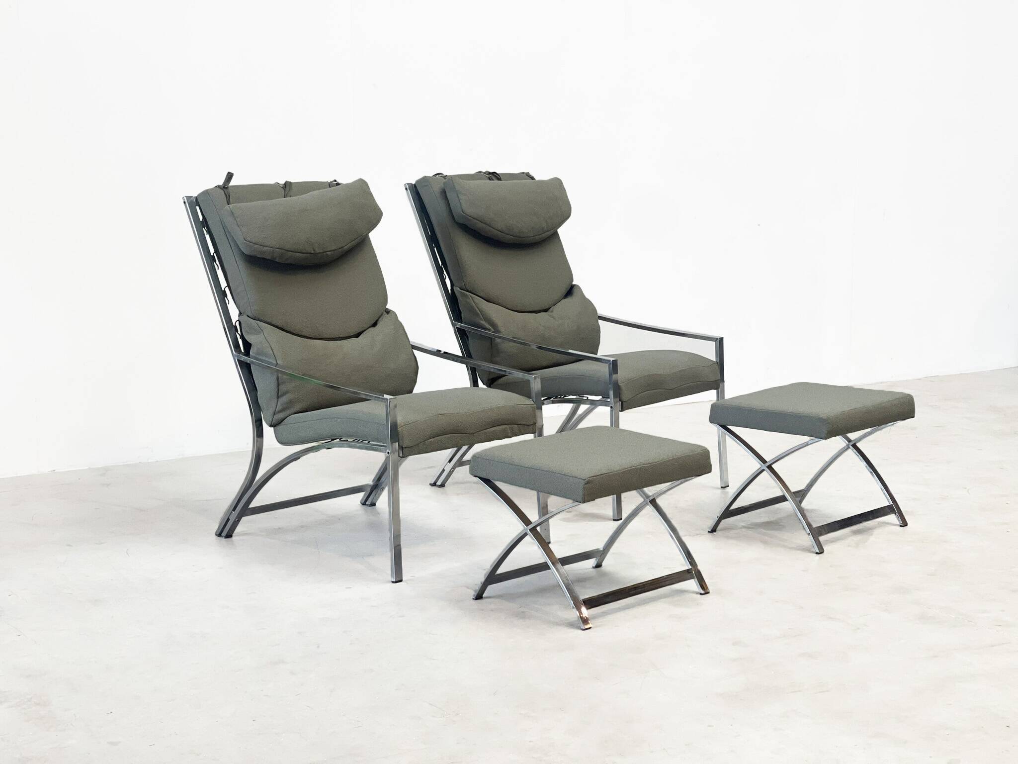 Elegant chrome lounge chairs