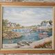 Oil Painting on Canvas Marine - Landscape Brittany - Doelan Signed J Courbon