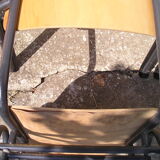 Pair of stackable class armchairs with Bakelite armrests