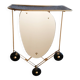 Matégot design mirror coat rack in brass and black perforated metal
