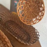 3 matching wicker bread baskets.