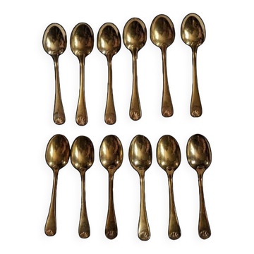 12 Vermeil Mocha Spoons