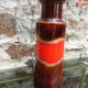 Vintage soliflore vase in glazed ceramic 70s W.Germany orange/brown