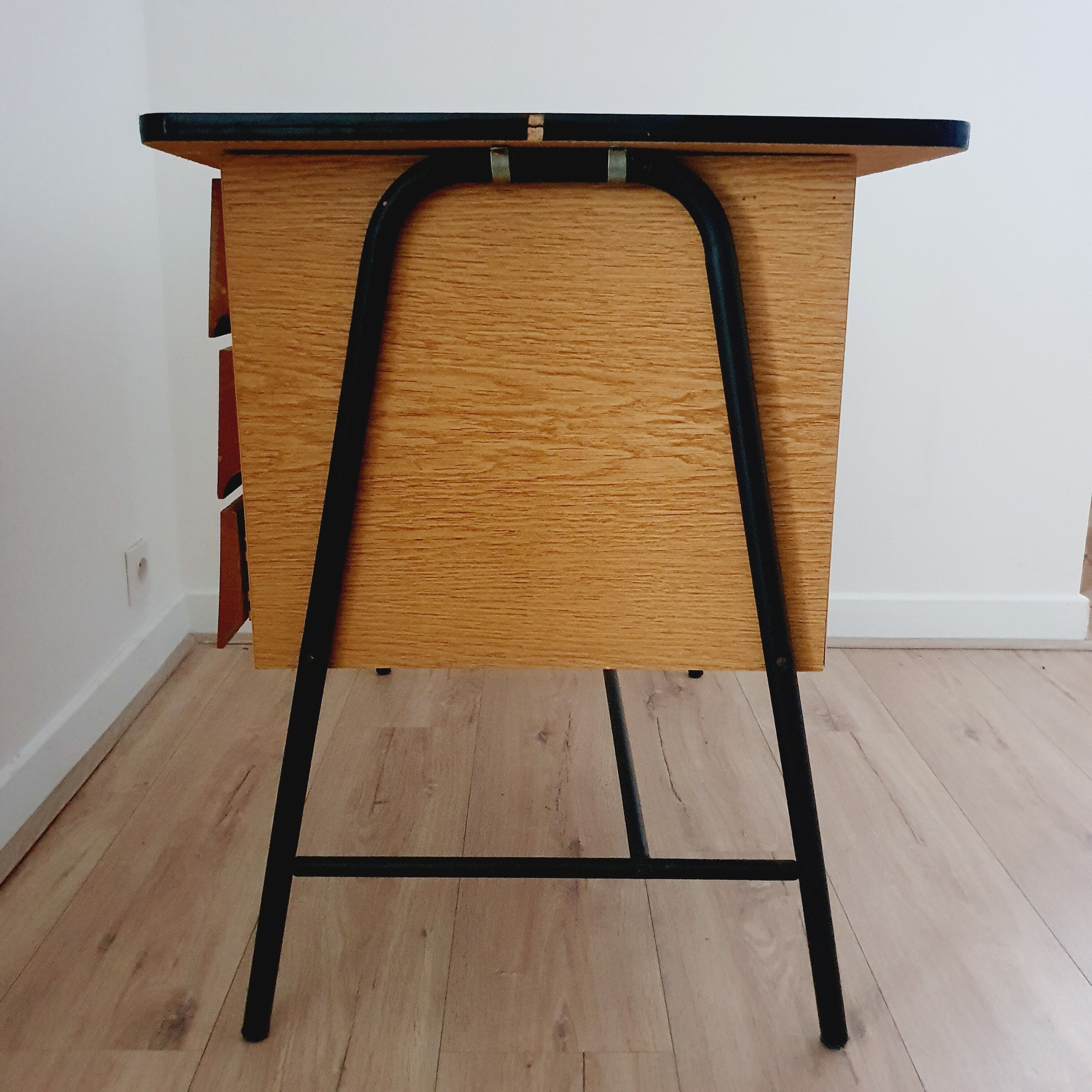 Vintage desk in red formica
