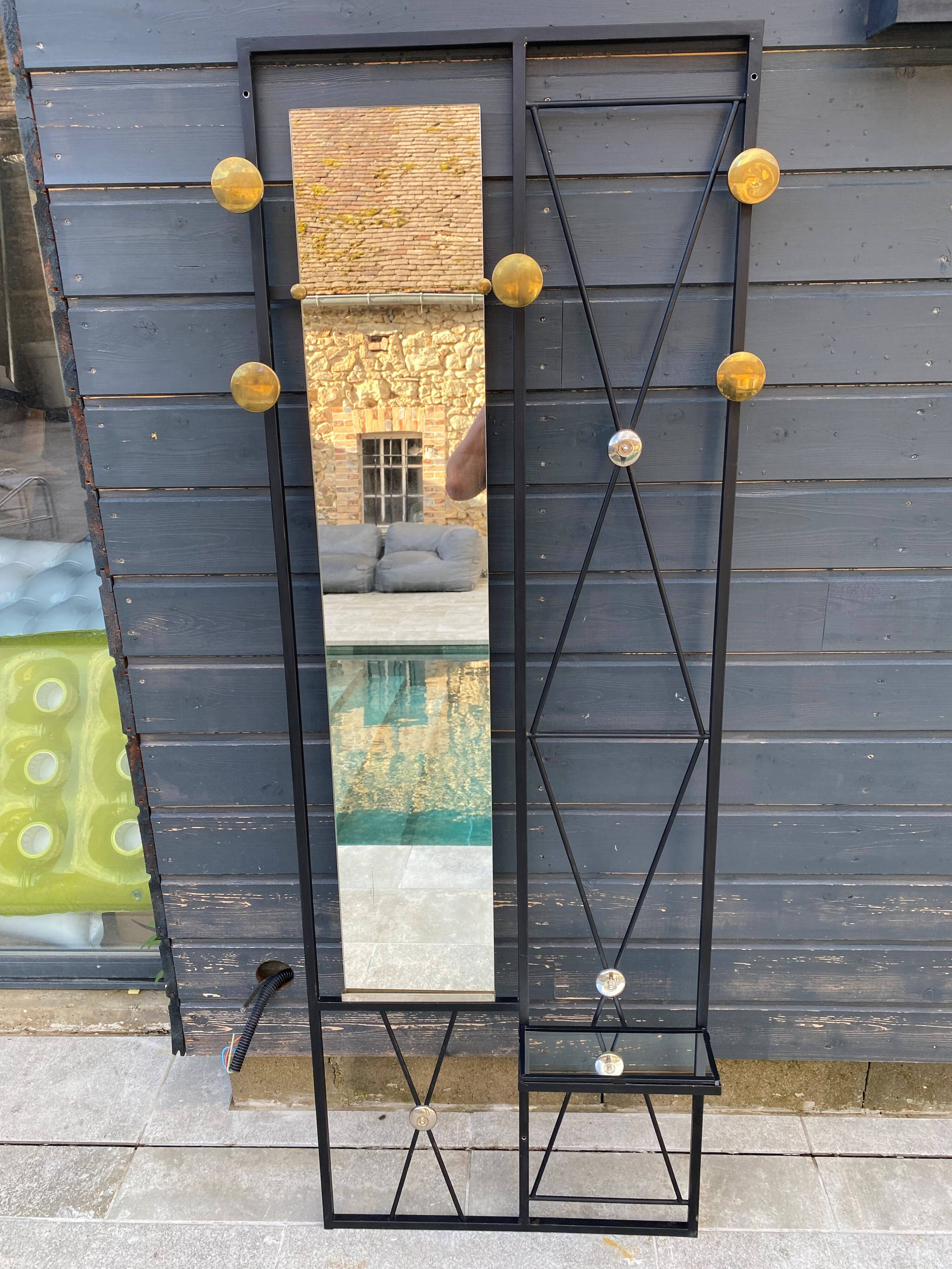 Wardrobe, wall-mounted coat rack, 1950s