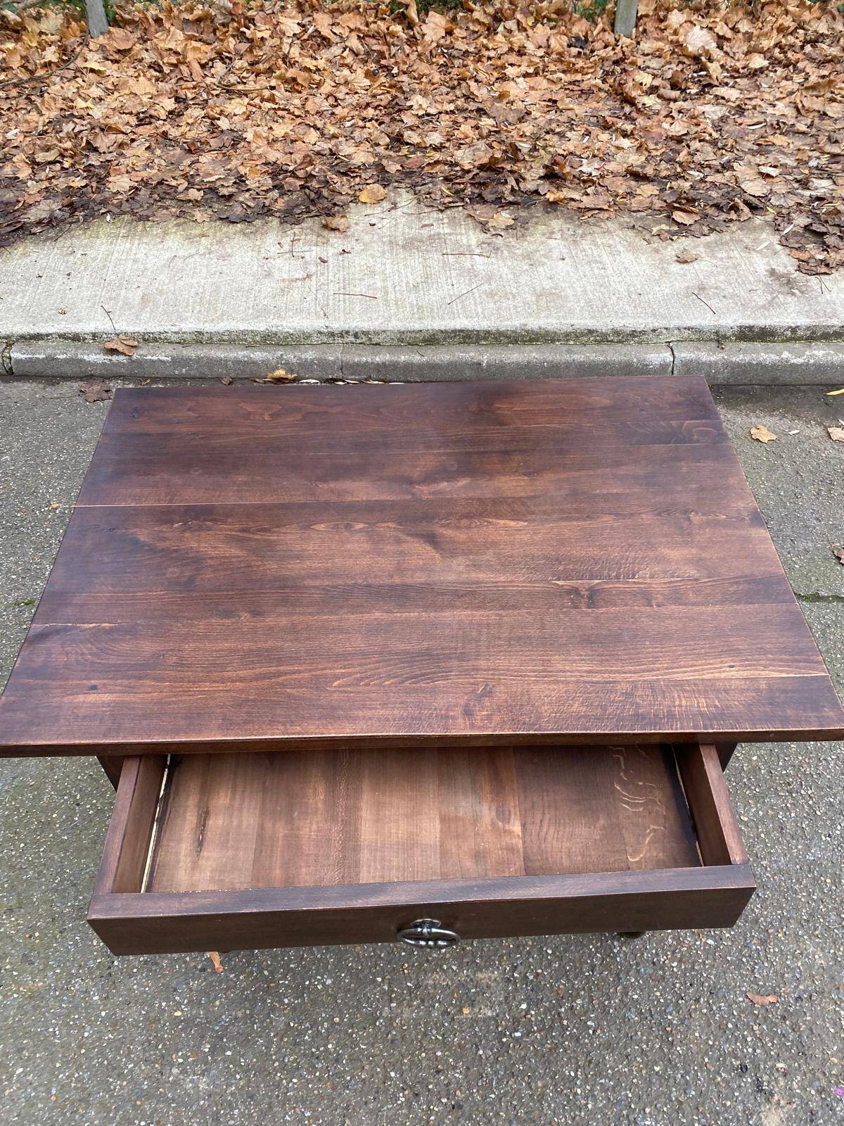 Louis XIV style writing desk in dark solid wood from the 19th century