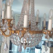 Baroque chandelier made of genuine Bohemian crystal and bronze with 12 branches.