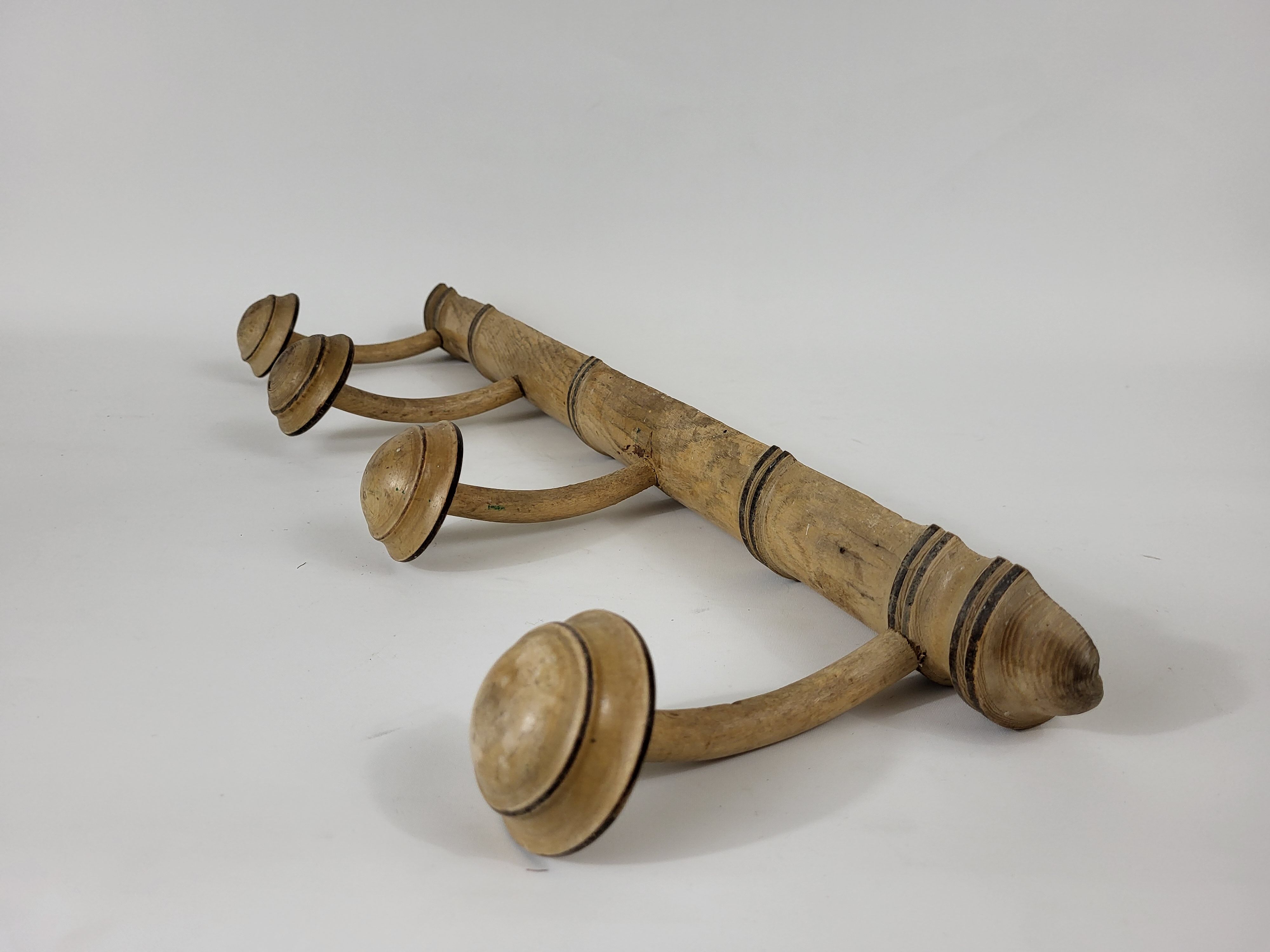 Vintage wooden coat rack