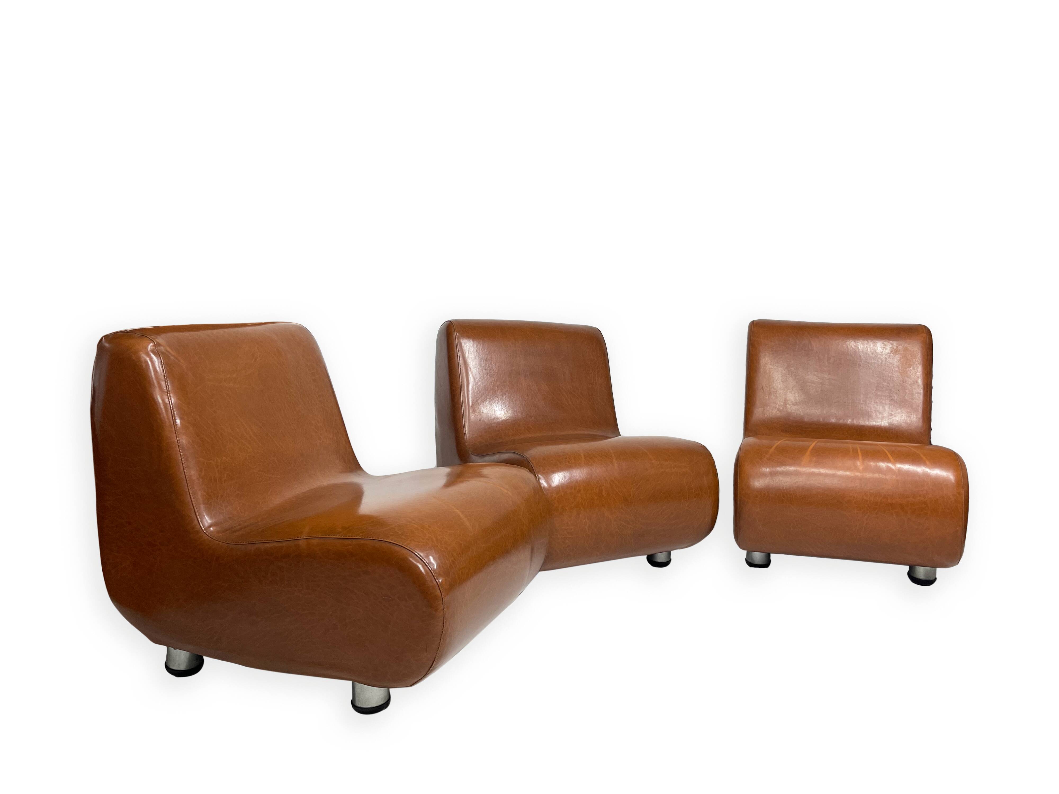 Curve armless armchairs, 1970s