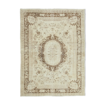 Handwoven Vintage Anatolian Beige Rug 214 cm x 286 cm - 25297