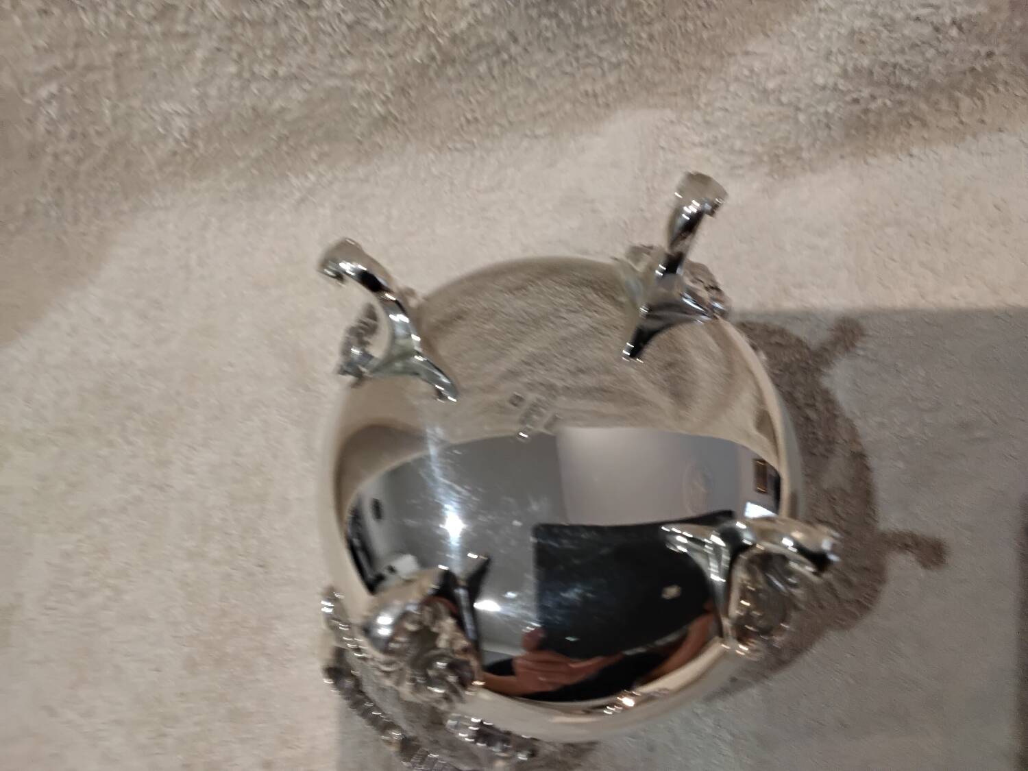 Silver-plated metal sugar bowl by Christofle silversmiths, Marly rocaille pattern
