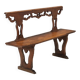 Antique walnut wood bench, Italy, 18th century