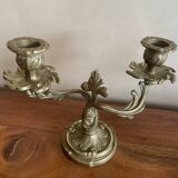 Duo of brass candlesticks