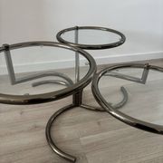 Morex coffee table attributed to Milo Baughman, 1970s, 3 trays.