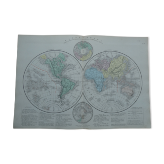 Mappemonde planisphère datant de 1884