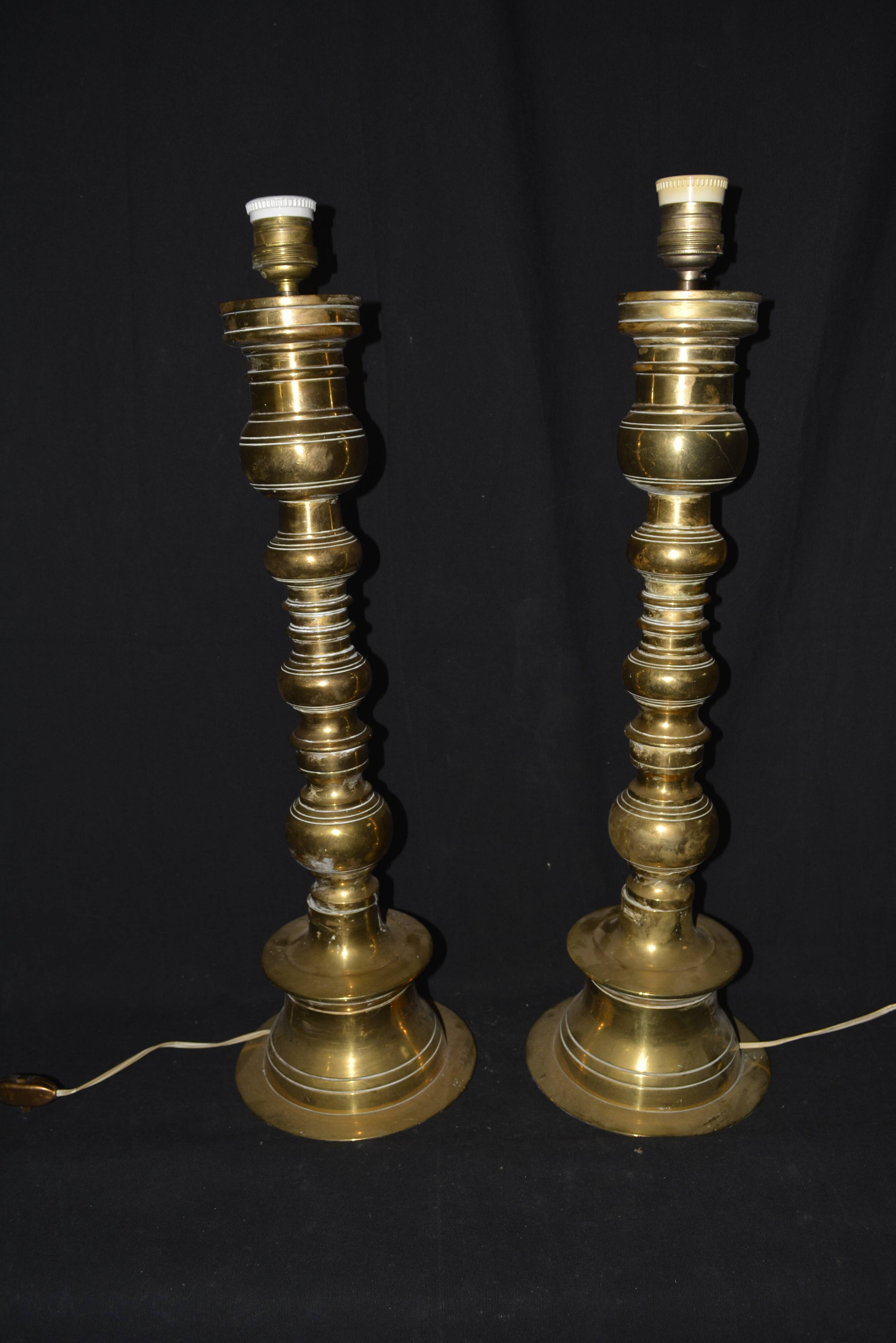 Paire de pied de lampe - Pique-Cierges grande taille
