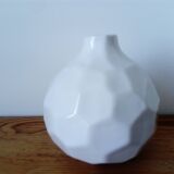 white ceramic faceted design vase
