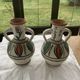 Pair of amphora vase, vintage artisanal and oriental pottery