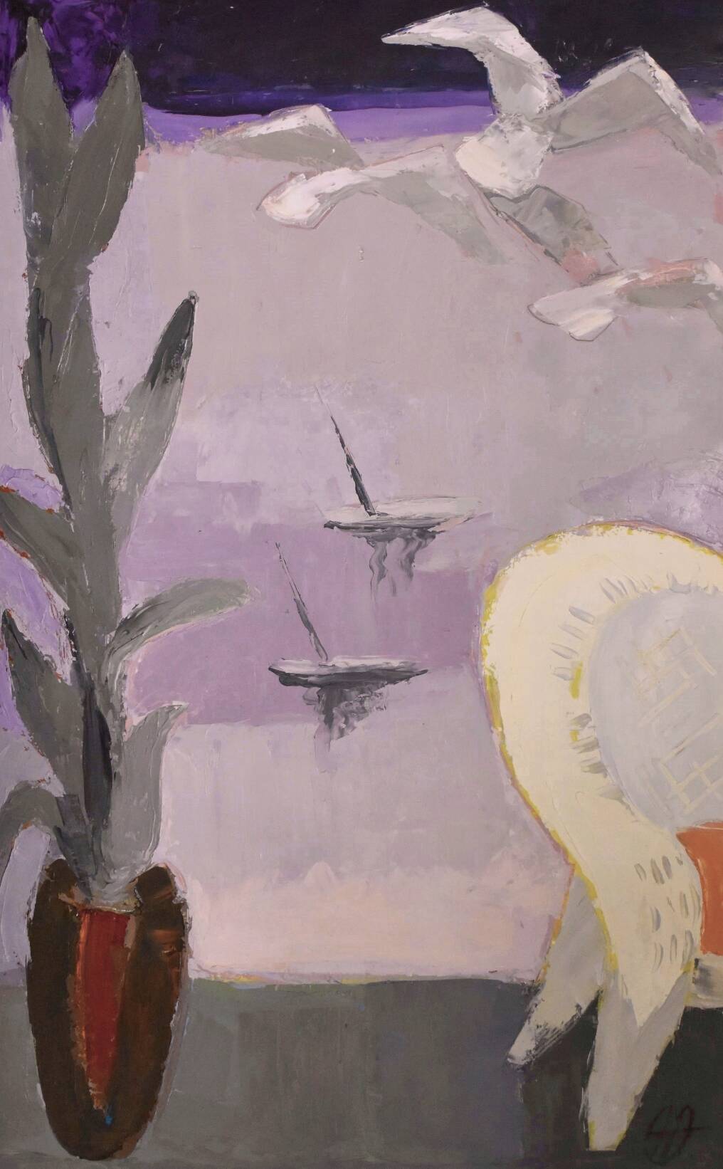 André Auclair, Cactus with Birds (circa 1960)