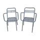 Pair of open metal armchairs