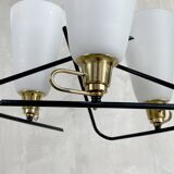Italian chandelier with three opalines, 1950