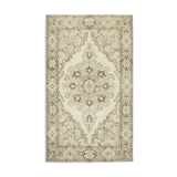 Hand-Knotted Vintage Turkish Beige Carpet 168 cm x 286 cm - 38884