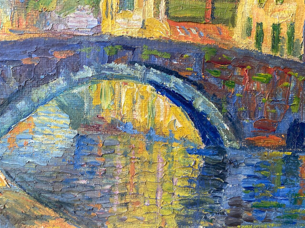 Vintage Mid Century Framed Oil Painting - Evening Walk