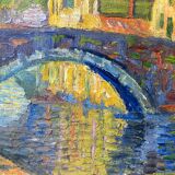 Vintage Mid Century Framed Oil Painting - Evening Walk