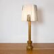 Wooden candle holder mounted as a lamp and its rope lampshade (large).