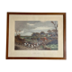 Gravure anglaise de chasse à courre et chien de chasse