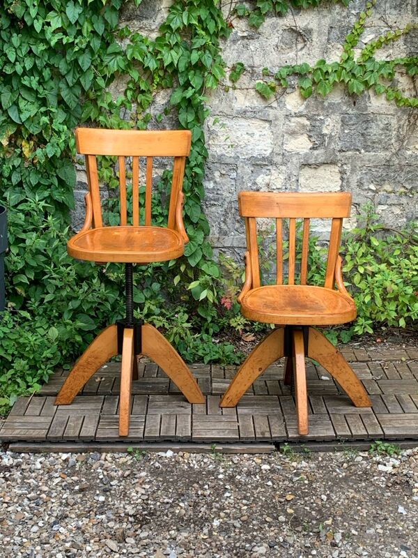 Paire de chaises à vis tournante Baumann 1960