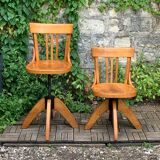 Pair of Baumann rotating screw chairs 1960