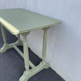 Patinated green baluster table