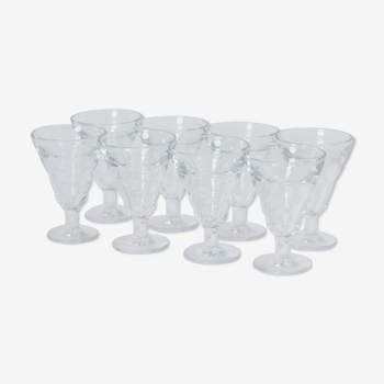 lot of bistro glasses on foot